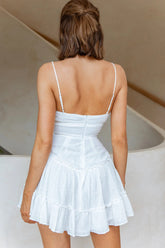 Stolen Moments Cami Strap Ruffle Dress White